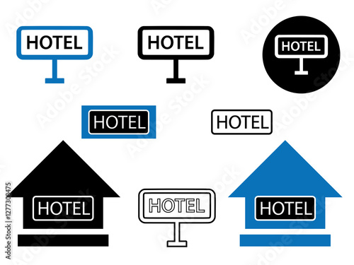 Hotel, board, sign icon