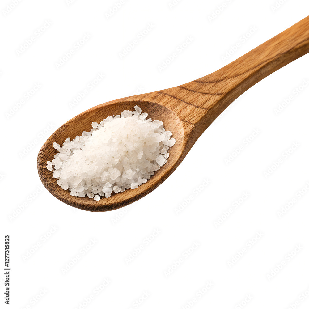 wooden spoon with salt isolated on transparent background Generative Ai.
wooden spoon with salt isolated on transparent background Generative Ai.
