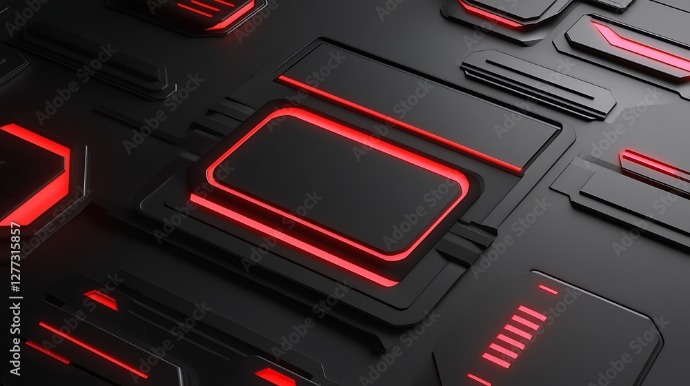 Red light, black tech panel, background, website Red light, black tech panel, background, website