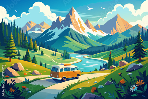 mountain road in the mountains
