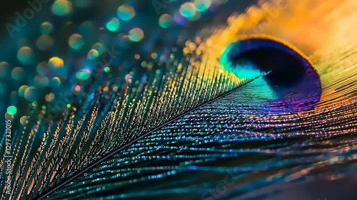 close up of peacock feather