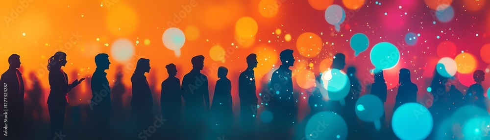 Fototapeta premium Illustration of effective communication through social networks
