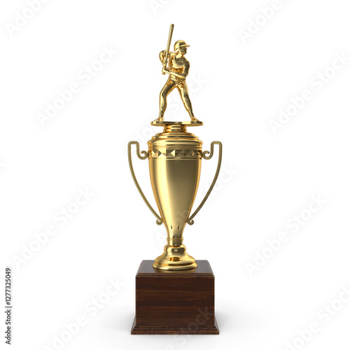 Photography 3d Render Isolated Gold Baseball Trophy