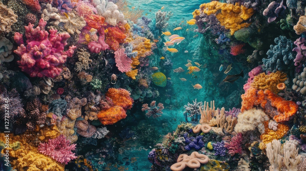 Obraz premium Vibrant Coral Reef Ecosystem With Colorful Fish
