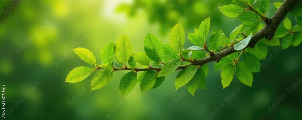A sprawling acacia branch with many leaves and twigs, stem, branch A sprawling acacia branch with many leaves and twigs, stem, branch