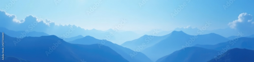 Obraz premium A soothing gradient of blues envelops the scene, exuding tranquility and relaxation, subtle, serenity, gentle