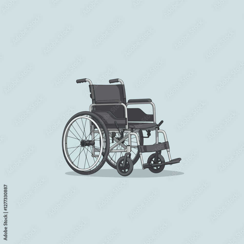 Fototapeta premium Isolated Wheelchair Illustration on Plain Background for Medical or Accessibility Concepts