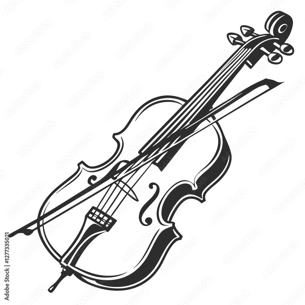 Obraz premium Cello silhouette vector illustration