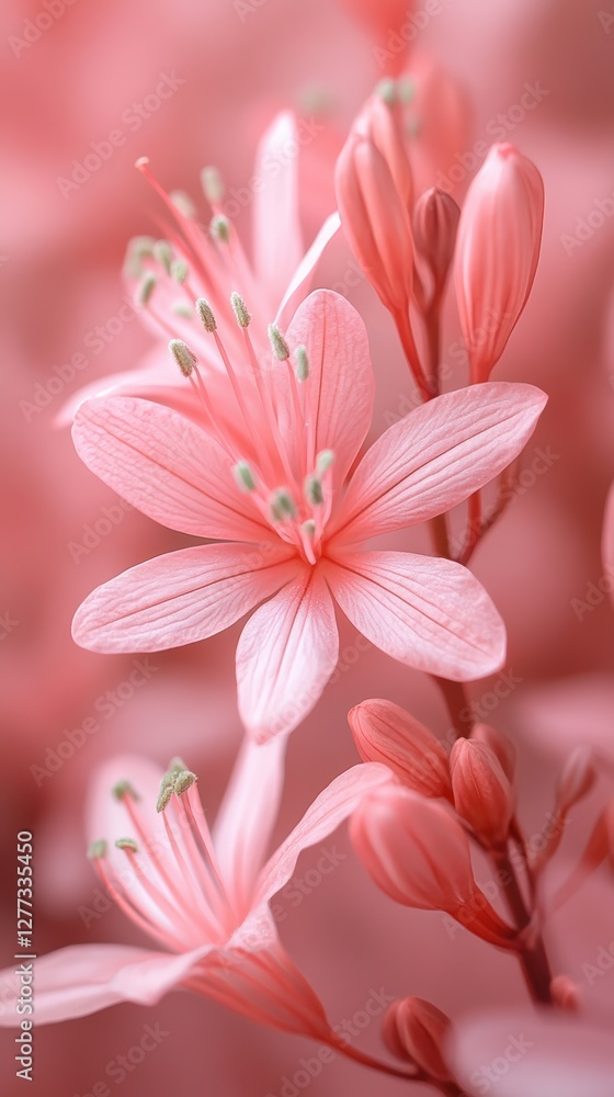 Fototapeta premium Delicate pink flower blooming in spring, spreading beauty and fragrance