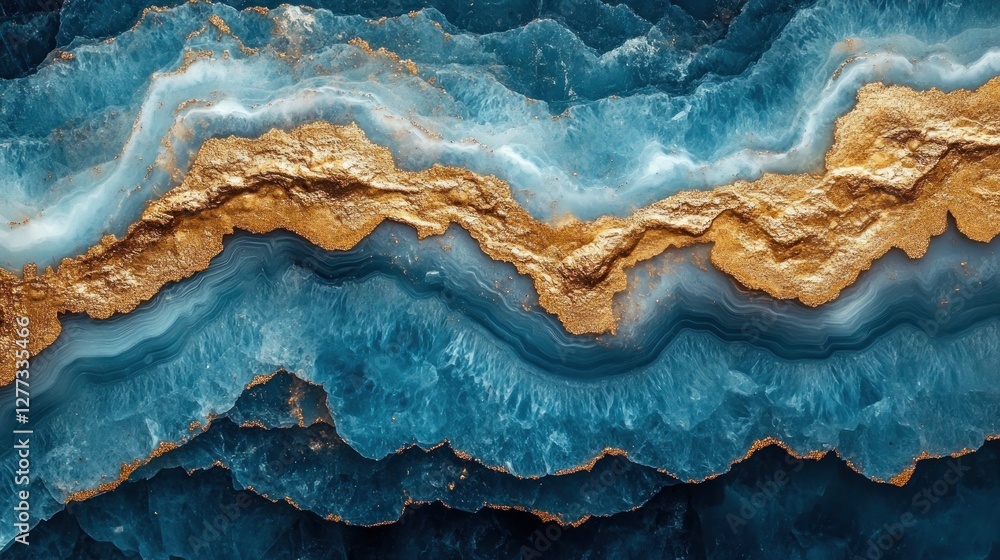 Abstract Marble Texture, Deep Blue and Gold. Background Layers of rich blue and gold. Possible Use Wallpaper, Interior Design Abstract Marble Texture, Deep Blue and Gold. Background Layers of rich blue and gold. Possible Use Wallpaper, Interior Design