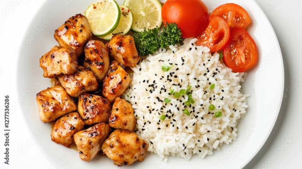 Delicious Grilled Chicken with Rice, Tomatoes, and Lime: A Healthy and Flavorful Meal Delicious Grilled Chicken with Rice, Tomatoes, and Lime: A Healthy and Flavorful Meal