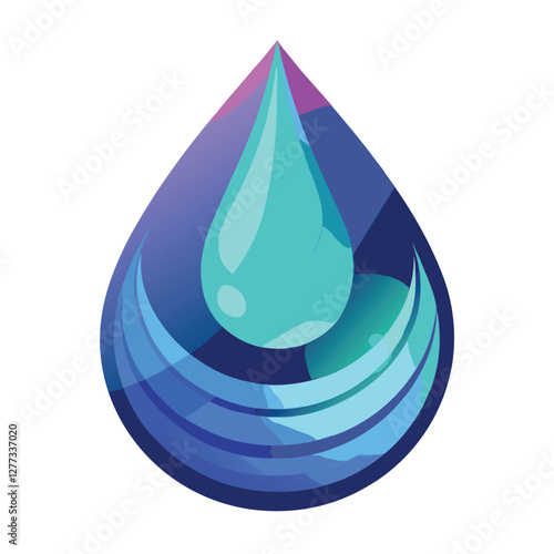 Generate a hyperrealistic image of a single, levitating water droplet, exhibiting a vibrant, internal luminescence;  subtle volumetric lighting.