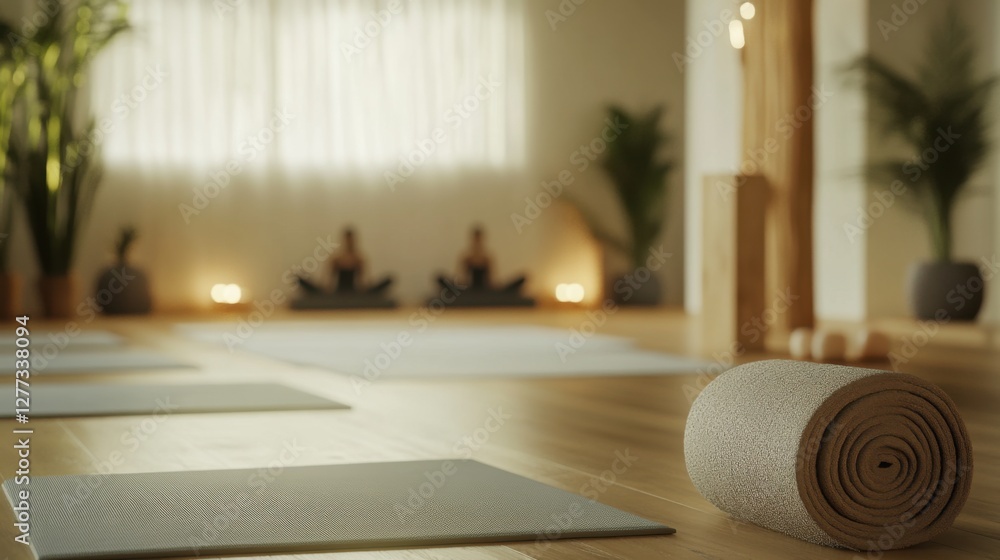 Obraz premium Video generation for a yoga practice session in a serene studio. Featuring mindfulness and flexibility