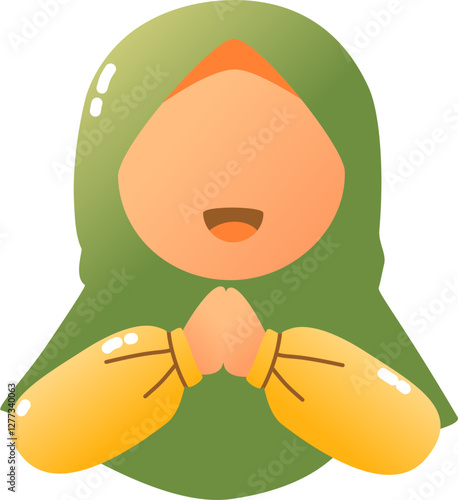Cute girl with hijab illustration 