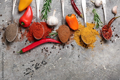 Assortment of colorful spic...