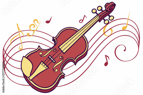 Violin silhouette vector illustration