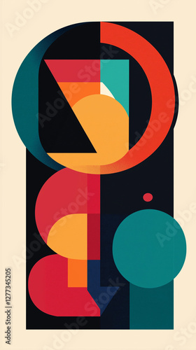 Obraz na płótnie Vertical colorful rounded shapes background w salonie