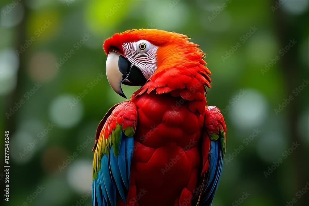 Close-up of a Colorful Macaw Parrot in Natural Habitat Close-up of a Colorful Macaw Parrot in Natural Habitat