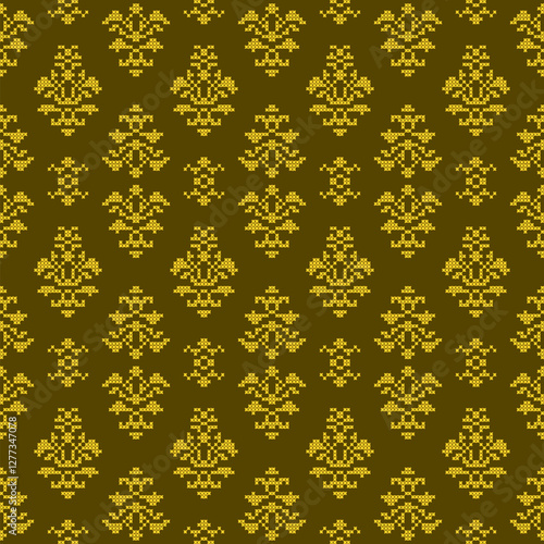 cross stitch ethnic embroidery needlework abstract artwork seamless geometric pattern printed background fabric wallpaper handdrawn line colorful template fashion element
