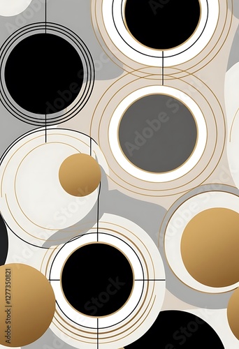 Elegant Circular Geometry with Lines, Contrasting Tones and Subtle Shades