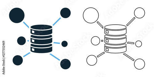 data clustering icon vector with a modern and tech inspired design. Perfect for AI, machine learning, big data, analytics, data processing, pattern recognition, and digital organization