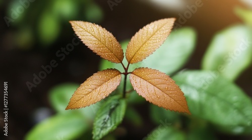 Vibrant Tropical Leaves  Dew Drops  Jungle  Closeup  Nature  Sunlight  Plant  Botany   Gre