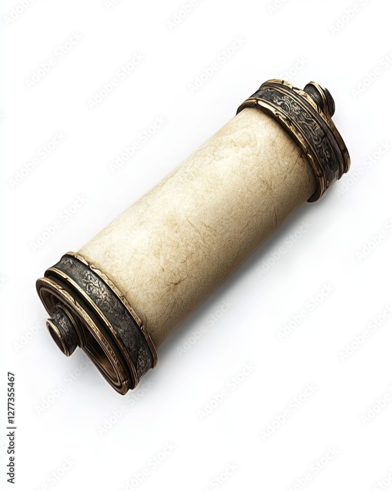 Antique scroll, isolated on white background Antique scroll, isolated on white background