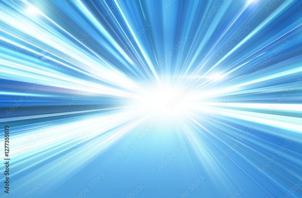 Abstract blue speed lines, bright central point, urban highway effect, use in technology or motion graphics Abstract blue speed lines, bright central point, urban highway effect, use in technology or motion graphics