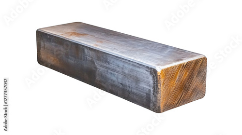 A metal bench with a curved top and two metal legs