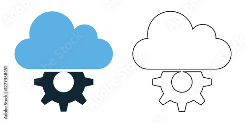cloud computing icon vector with a modern and tech inspired design. Perfect for data storage, networking, AI, internet services, digital security, and online technology