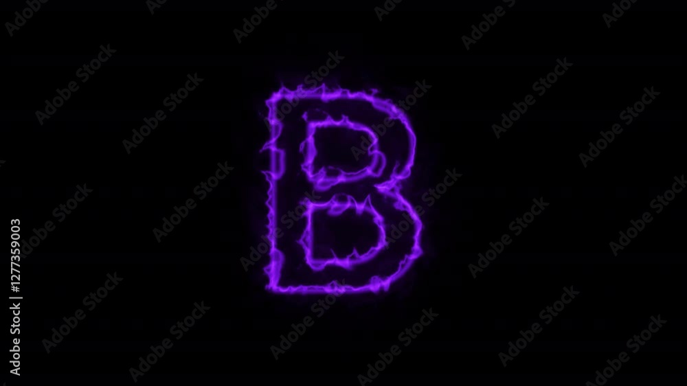 Animated neon letter B, trendy glowing loop neon alphabet letter B, Bright neon glowing light purple letter B, Seamless looping animation on black background. Animated neon letter B, trendy glowing loop neon alphabet letter B, Bright neon glowing light purple letter B, Seamless looping animation on black background.