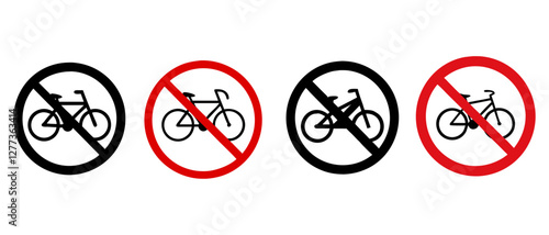 Free Download No Bicycles Allowed Sign, Vector Illustration of Prohibited Cycling Symbol - GFXLoad