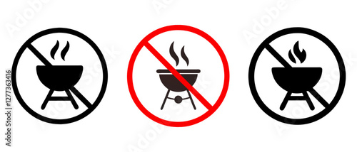 No Grilling Allowed,  BBQ Prohibition Sign,  Fire Ban Warning