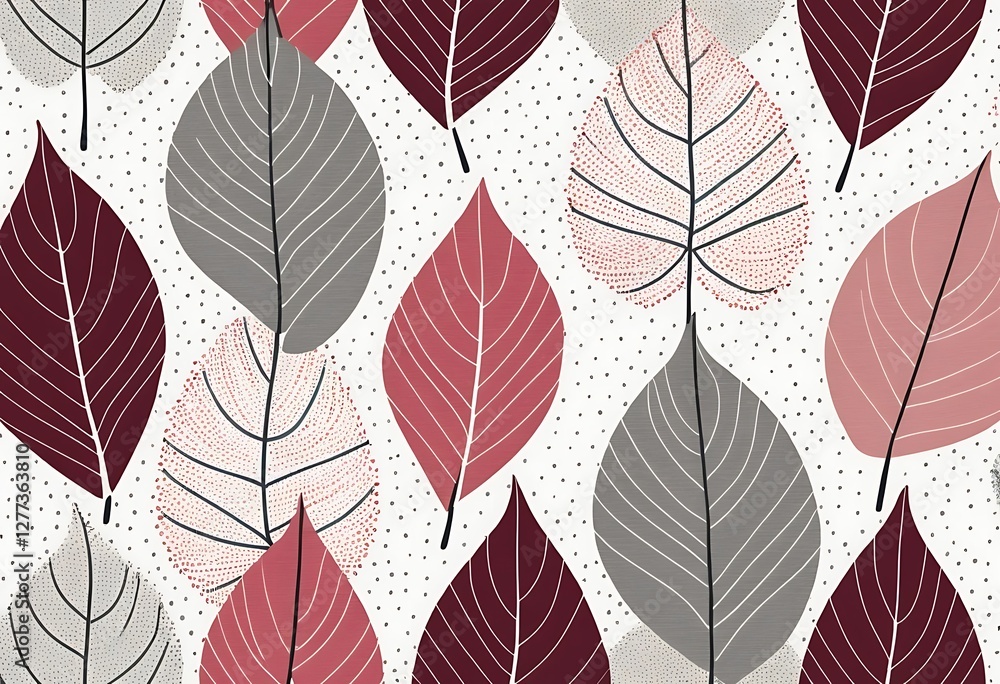 Obraz premium Stylized autumn leaf pattern with gentle colors and soft background