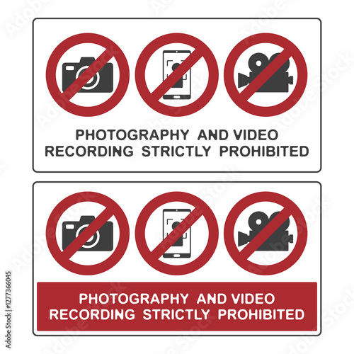 Flat symbol of no photography sign