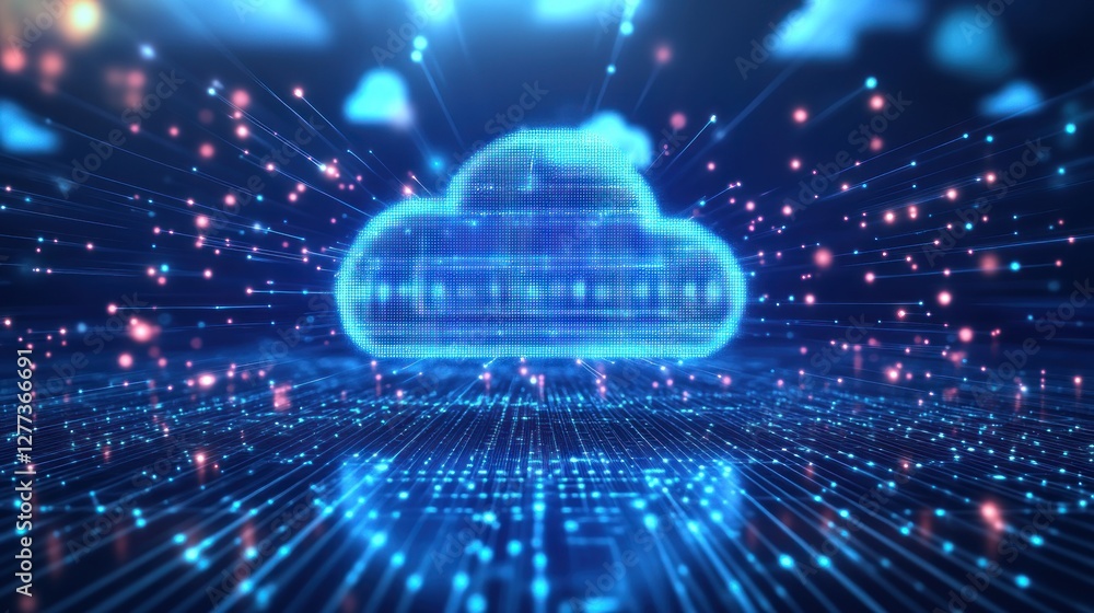 Abstract digital cloud computing concept. Abstract digital cloud computing concept.