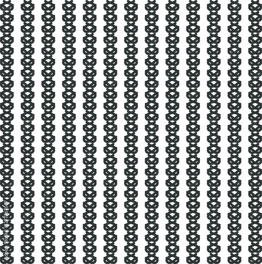 Thick lines form rounded repeating elements. Thick lines form rounded repeating elements.