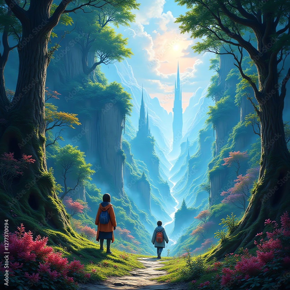 Fototapeta premium Enchanting AI-generated fantasy landscape