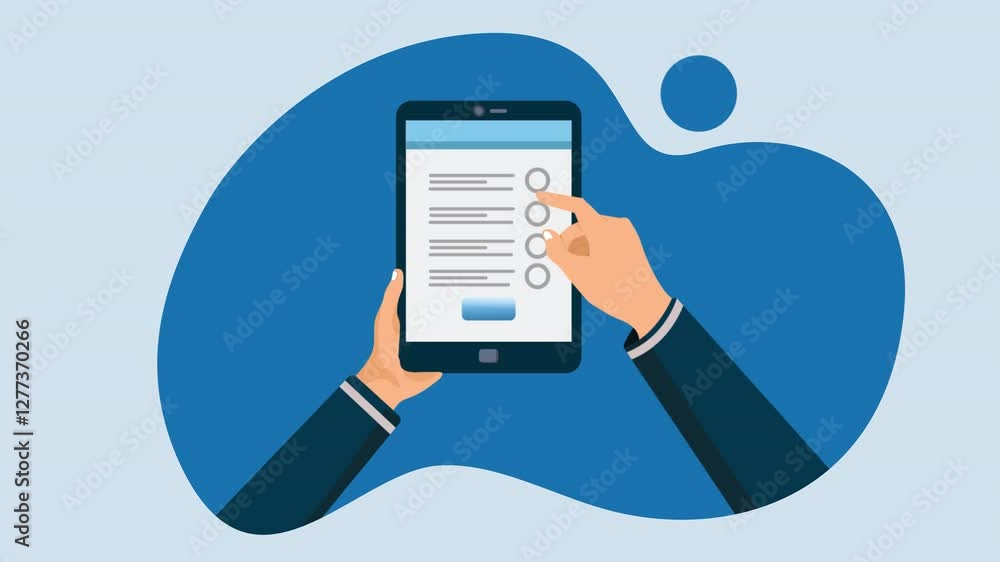 Animation of hands checking off items on a digital checklist in tablet, promoting organization and efficiency, suitable for task management. alpha channel only 4k. Animation of hands checking off items on a digital checklist in tablet, promoting organization and efficiency, suitable for task management. alpha channel only 4k.