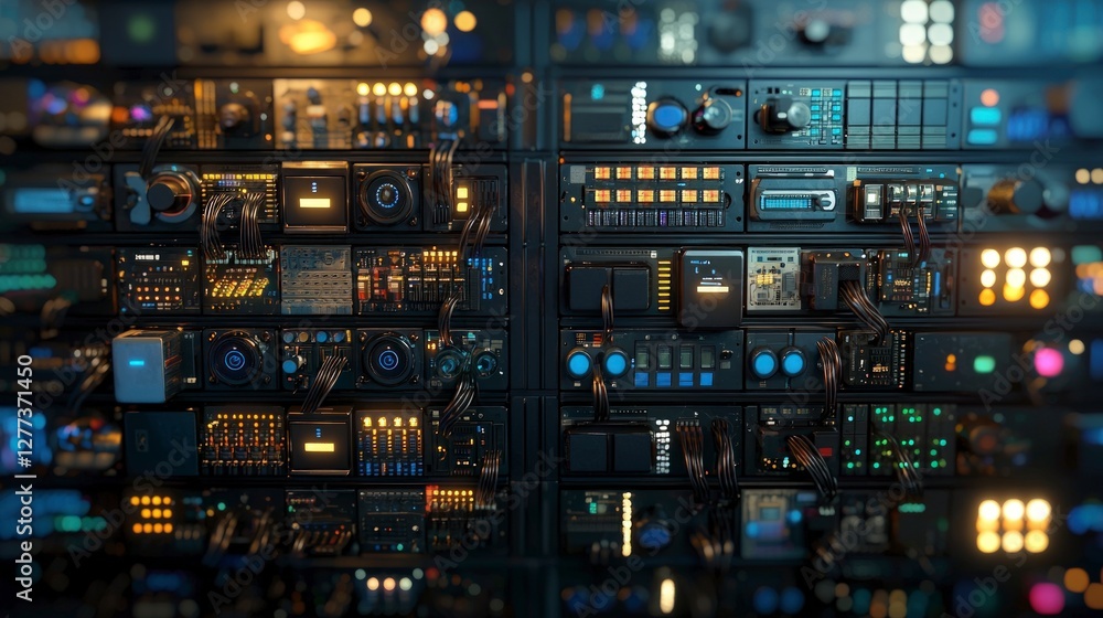 Futuristic Server Room Data Center Technology AI Network Digital Cyberpunk Illuminat Futuristic Server Room Data Center Technology AI Network Digital Cyberpunk Illuminat
