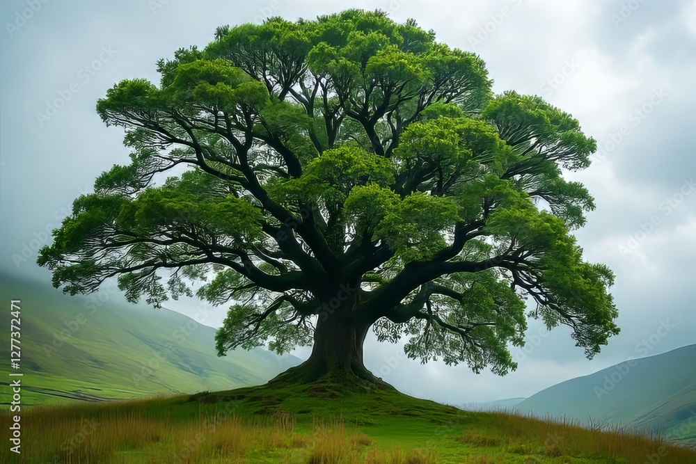 Obraz premium Majestic Tree on a Hilltop - Nature's Grandeur