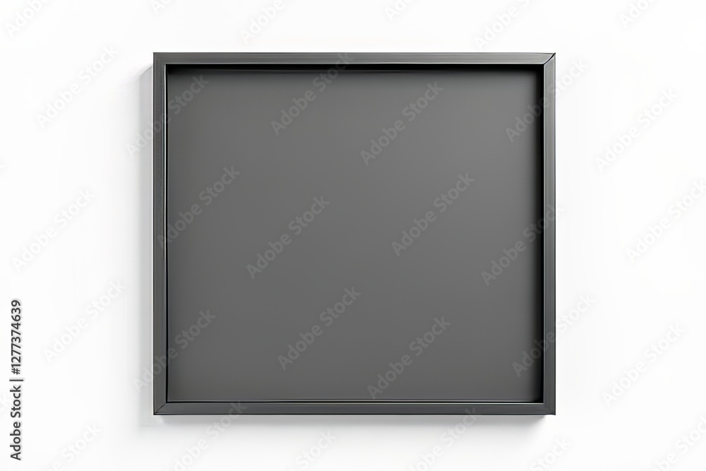 Modern Gray Picture Frame Mockup on White Wall Modern Gray Picture Frame Mockup on White Wall