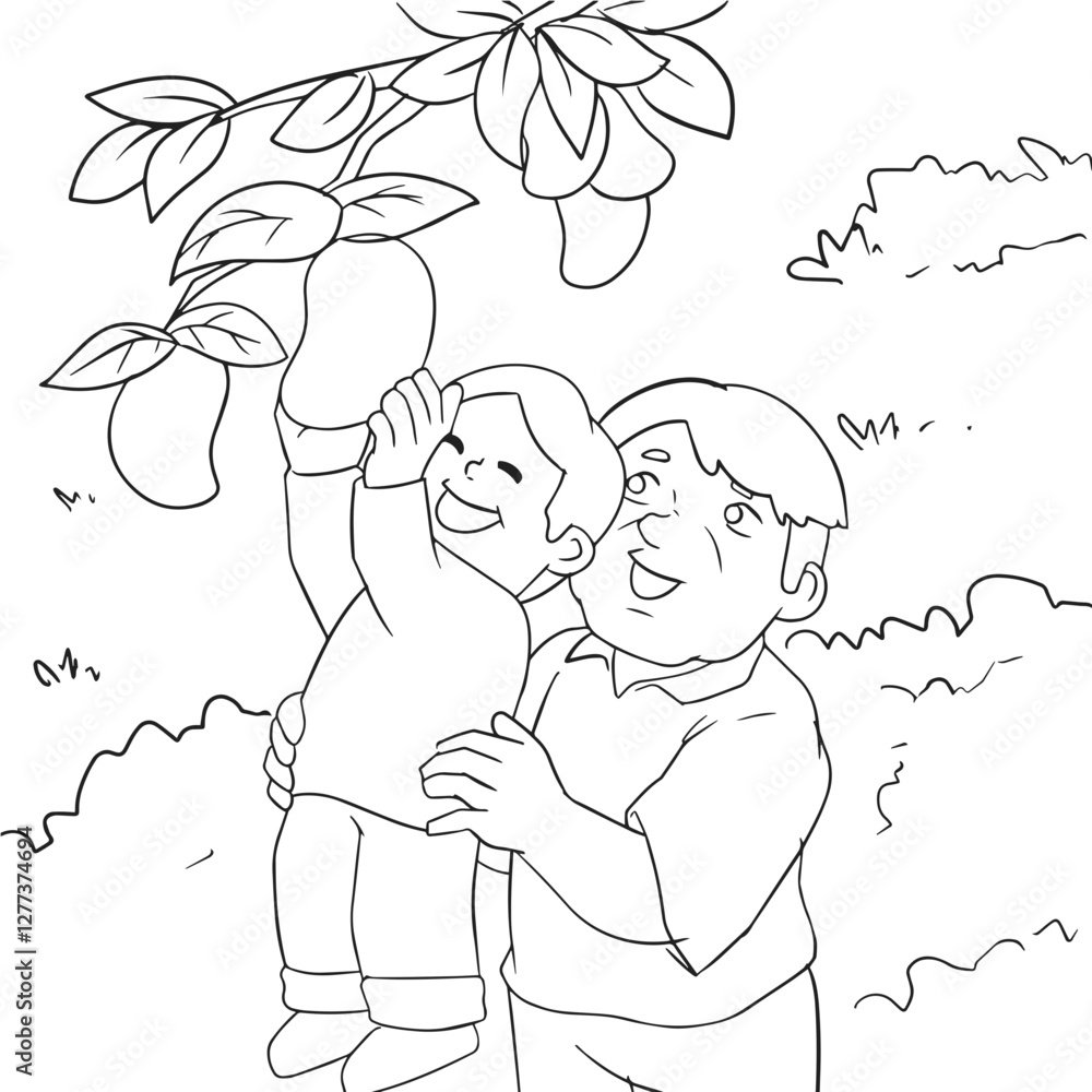 Kid Helping Each Other Coloring Page Kid Helping Each Other Coloring Page