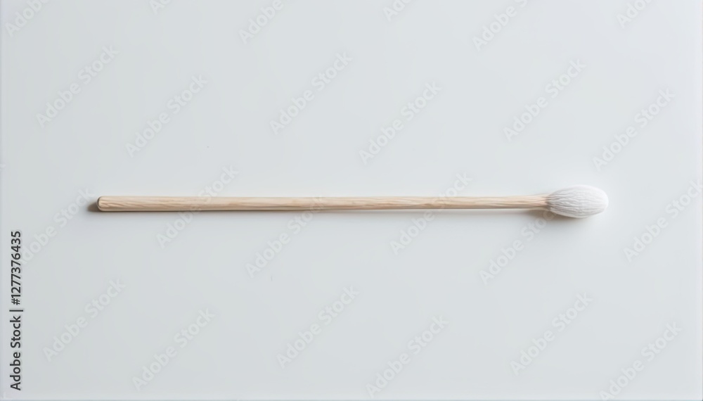 Wooden Stir Stick with White End on Light Background in Minimalist Style Wooden Stir Stick with White End on Light Background in Minimalist Style