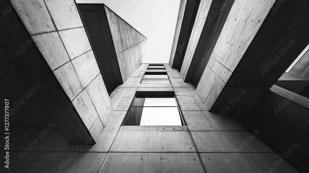 Concrete Architectural Abstract: A Modern Monochrome Masterpiece Concrete Architectural Abstract: A Modern Monochrome Masterpiece