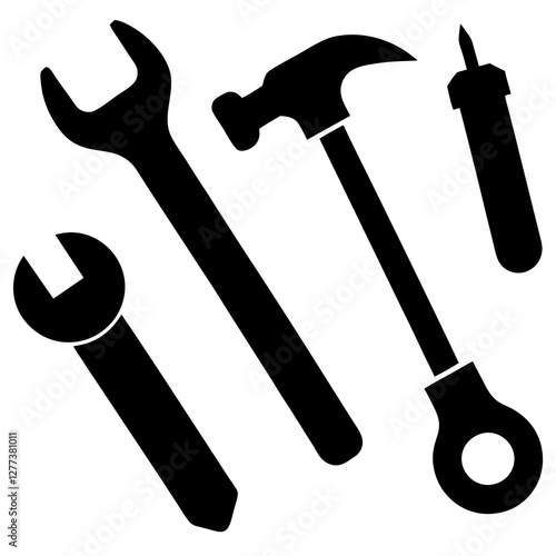 tools icon set. labor day icons. construction worker vector illustration
