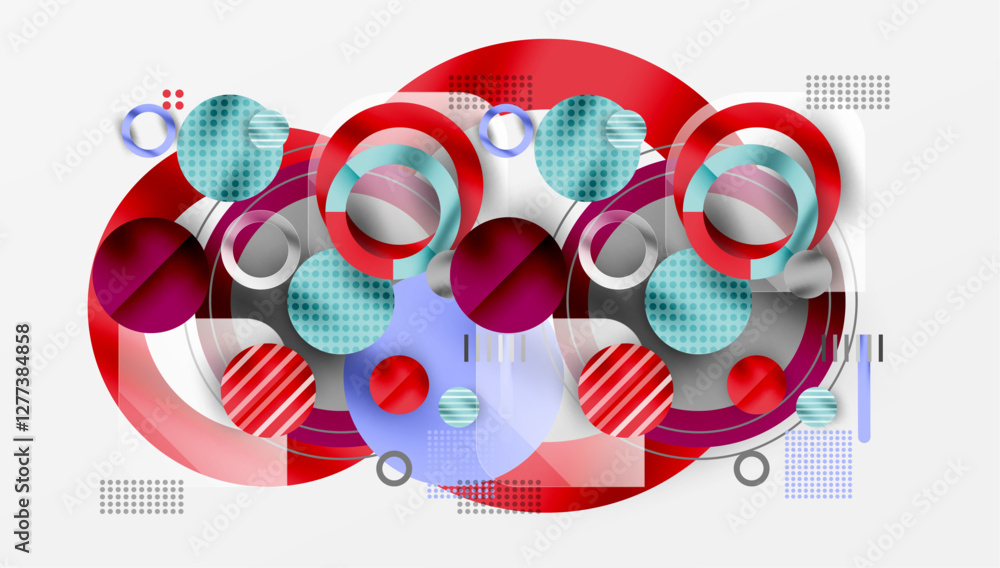 Fototapeta premium Abstract background - layered geometric shapes with smooth gradients and transparency