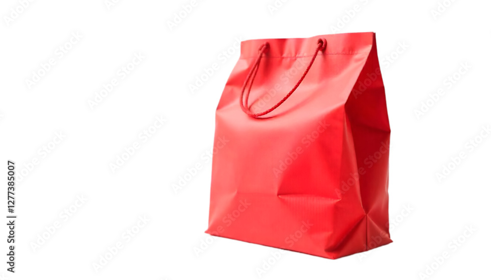 A close-up of a red paper shopping bag with a smooth and elegant finish
A close-up of a red paper shopping bag with a smooth and elegant finish