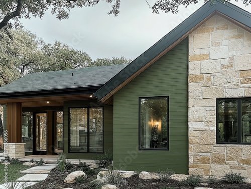 house with green exterior