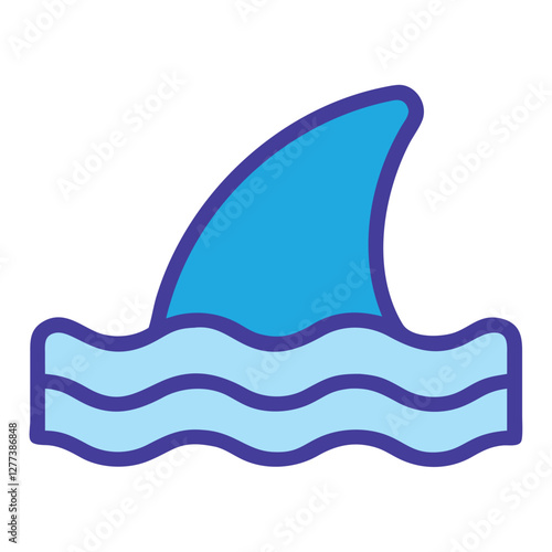 Shark fin marine life icon